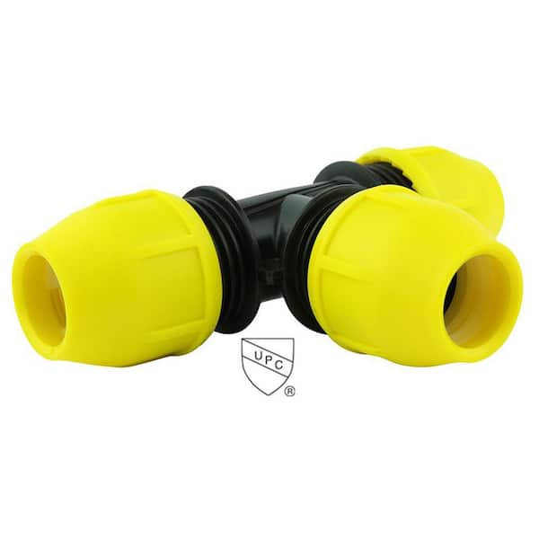 HOME-FLEX 1 in. IPS DR 11 Underground Yellow Poly Gas Pipe Tee