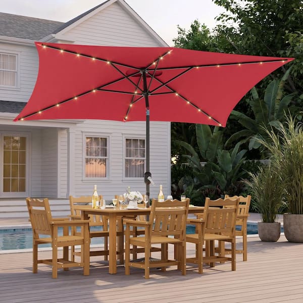 electrical patio umbrellas around elizabethtown ky or patio shades PURPLE LEAF 14ft Market Umbrella with Solar LED and Base Double-Sided Rectangle Outdoor Table Sun with Crank for Pool Beach Deck Backyard Taupe : Patio, Lawn & Garden It is very durable and is also resistant to fading JOYESERY 10 ft. x 6.5