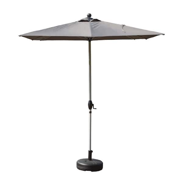 8.5 ft. Rectangle Patio Umbrella with Crank Lift and Tilt Function in Gray