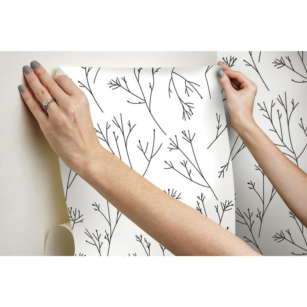 Black and White Scandinavian Peel and Stick Wallpaper Roll