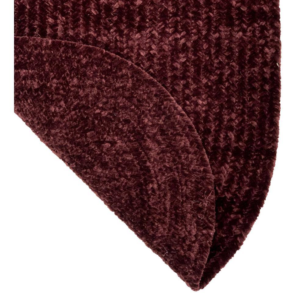 Burgundy Oval Braided Synthetic Reversible Utility Rug, 22" x 40"