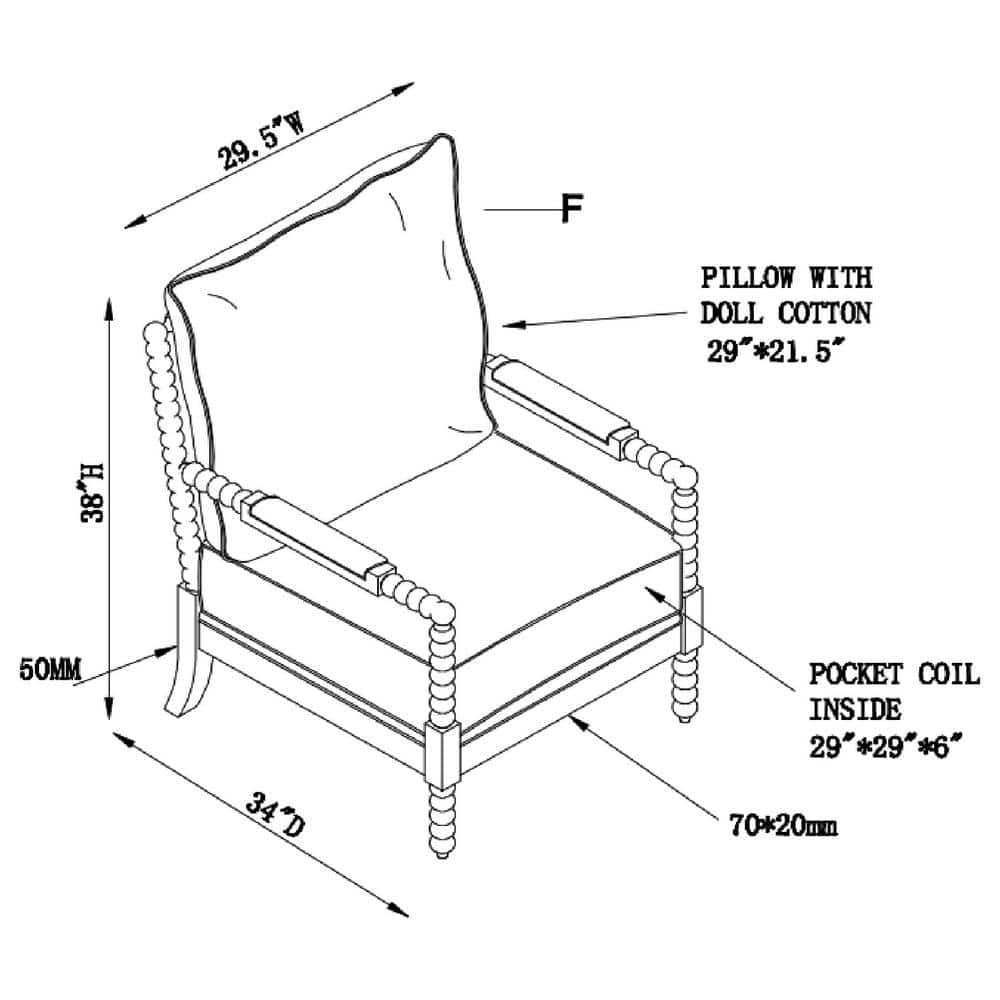Gray Geometric Wood Frame Accent Chair
