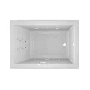 SOLNA 60 in. x 42 in. Acrylic Rectangular Drop-in Reversible Whirlpool Bathtub in White