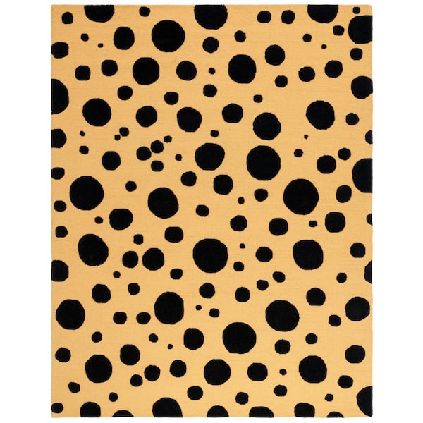 Cambridge 8 ft. x 10 ft. Gold/Black High-Low Dots Area Rug