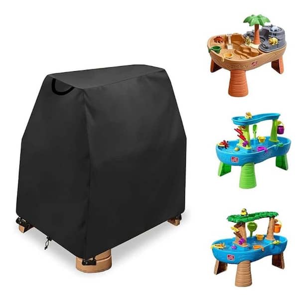 OVCRNIBI Children's Outdoor Toy Table Dust Cover Children's Toy Table Waterproof Cover, Black (41 in. L x 25 in. Wx 33 in. H)