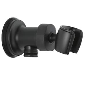 Adjustable Round Hand Shower Wall Elbow in Matte Black
