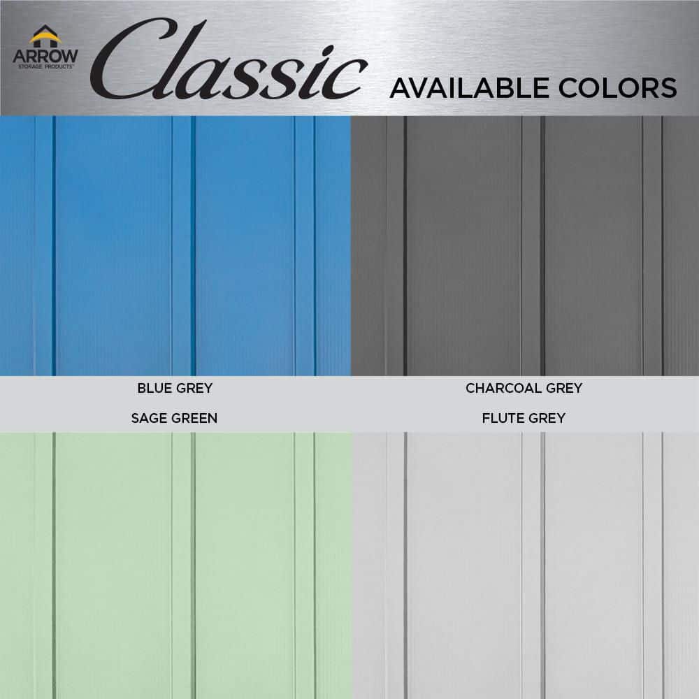 10 ft. x 7 ft. Blue Grey Galvanized Steel Storage Shed