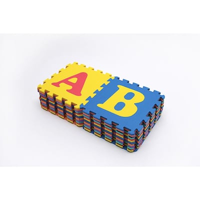 Multi-Color 12 in. x 12 in. x 0.43 in. ABC Playroom Floor (26-Pack)