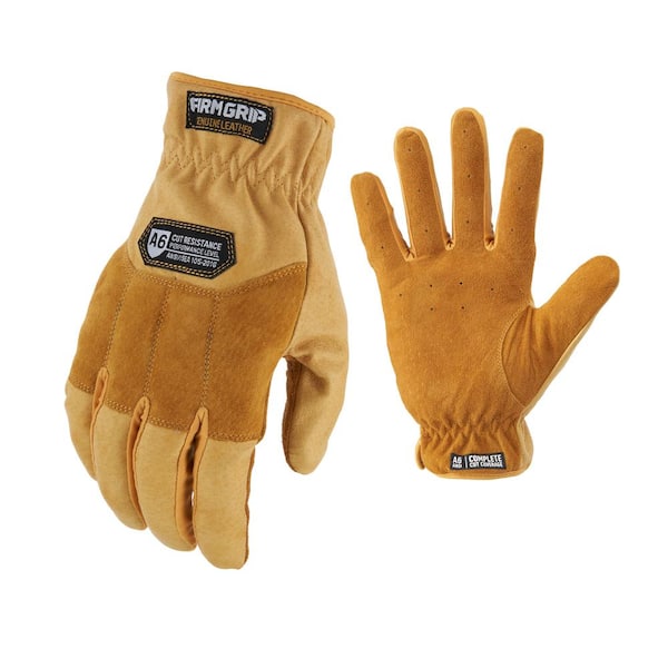 FIRM GRIP Small Cowhide Leather Work Gloves 63855-06 - The Home Depot