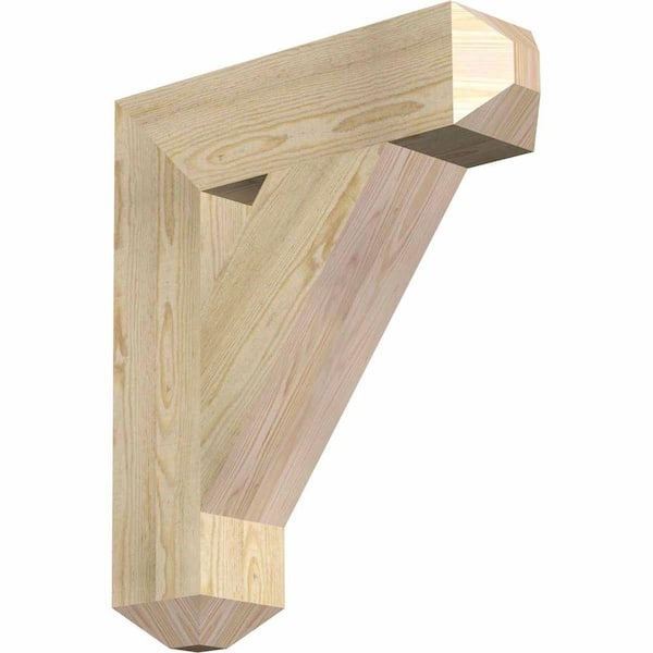 Ekena Millwork 6 in. x 28 in. x 24 in. Douglas Fir Traditional Craftsman Rough Sawn Bracket