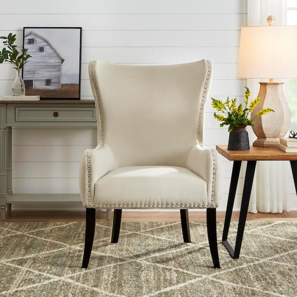 Home Decorators Collection Maeford Biscuit Beige Upholstered Accent Chair