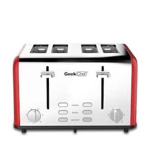 Geek Chef 1650-Watt 4-Slice Stainless Steel Long Slot Toaster