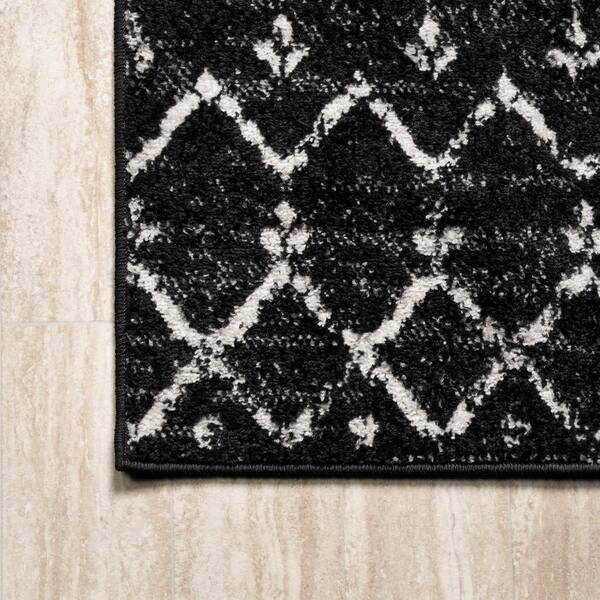 JONATHAN Y Moroccan HYPE Boho Vintage Diamond Black/Ivory 5