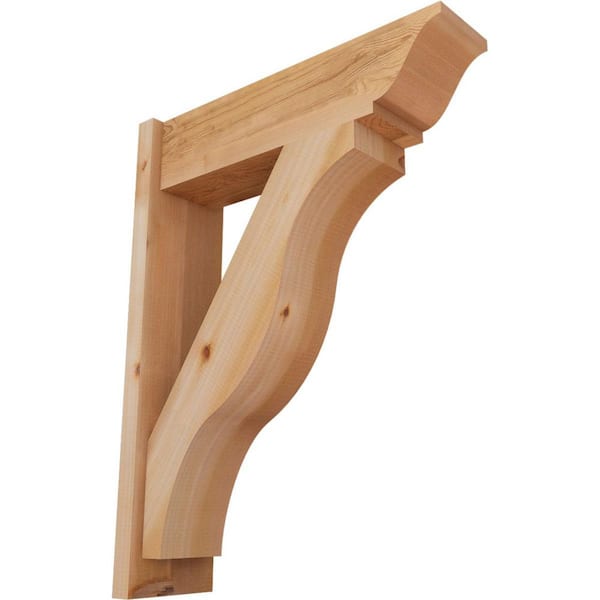 Ekena Millwork 8 in. x 34 in. x 26 in. Western Red Cedar Fuston Traditional Smooth Outlooker