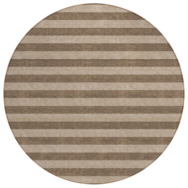 Addison Rugs Chantille ACN530 Coffee 8 ft. x 8 ft. Round Machine Washable Indoor/Outdoor Geometric Area Rug