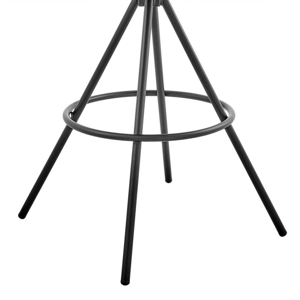Modern Charcoal Fabric and Black Metal 30" Swivel Bar Stool