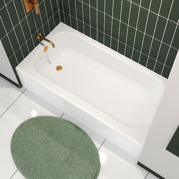 Bootz Industries Aloha AFR 60 in. Left Drain Raised Outlet Rectangular Alcove Soaking Bathtub in White