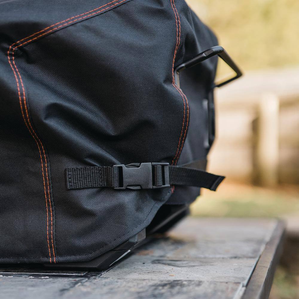 Black Water-Resistant Portable Charcoal Grill Cover