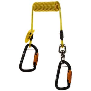 2.1 in. x 6 in. Hook 2 Hook Tether with Swivel in Yellow