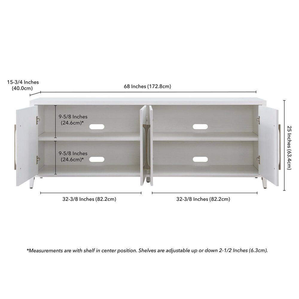 Jasper Modern White TV Stand for Up to 75" TVs with Storage