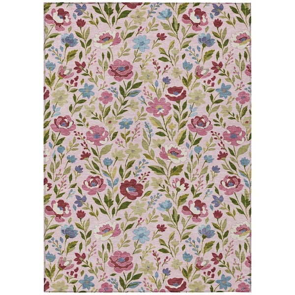 Chantille Machine Washable Indoor/Outdoor Abstract ACN2438 Pink 5 ft. x 7 ft. 6 in. Area Rug