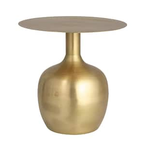 18 in. Gold Round Elegant Metal End Table