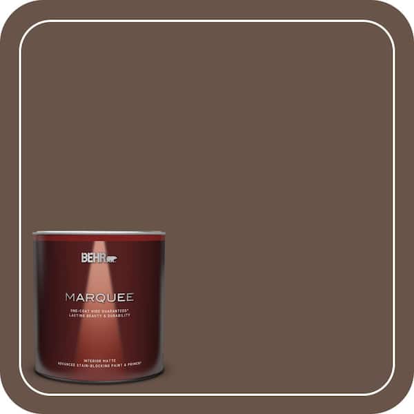 BEHR MARQUEE 1 qt. #BXC-79 Center Earth Matte Interior Paint & Primer