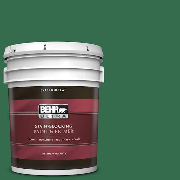 BEHR ULTRA 5 gal. #S-H-460 Chopped Chive Flat Exterior Paint & Primer