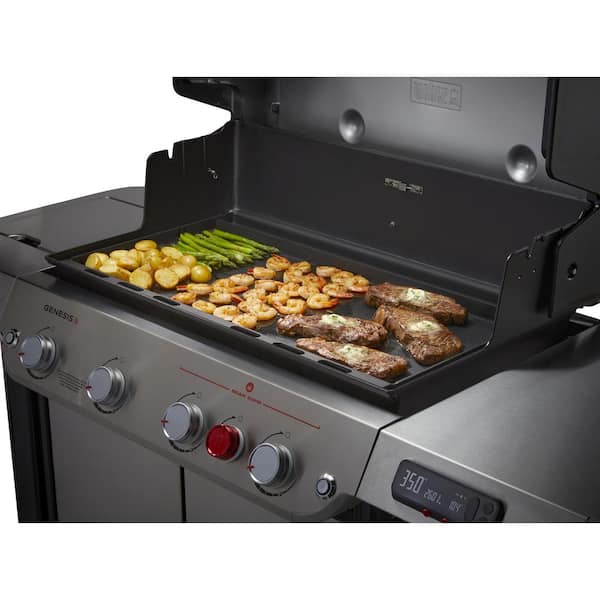 Genesis S-415 4-Burner Natural Gas Grill in Stainless Steel with Full Size Griddle Insert