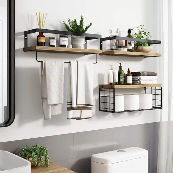 The Floating Wood Shelves in Our Bathroom & Kitchen - Driven by Decor
