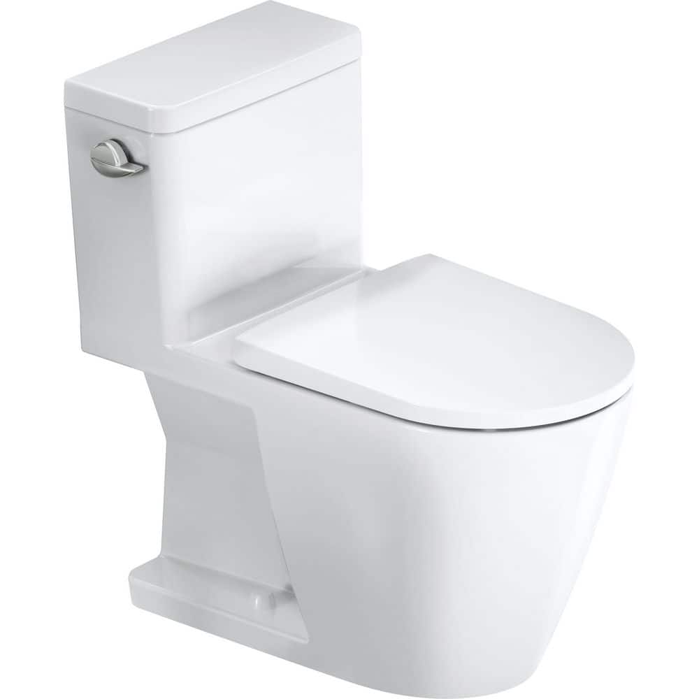 Duravit D-Neo 1-piece 1.28 GPF Single Flush Round Toilet in. White Seat Not Included -  20080100U3