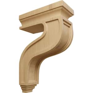 3"W X 1 3/4"D X 6"H Extra Small Traditional Pilaster Wood Corbel, Walnut