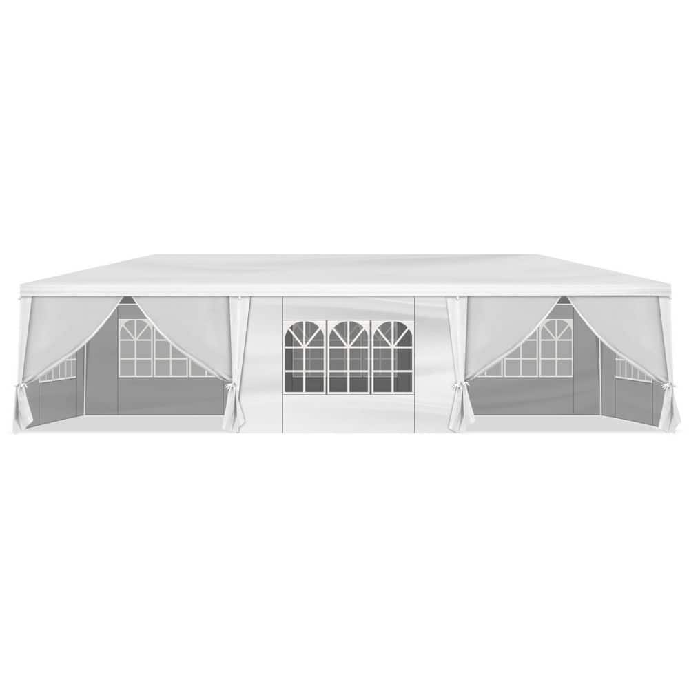 10 ft. x 30 ft. White Pop Up Canopy Tent with 8 Removable Sidewalls Portabl