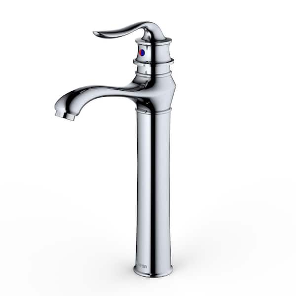 Karran Dartford Single Handle Single Hole Vessel Bathroom Faucet with Matching Pop-Up Drain in Chrome