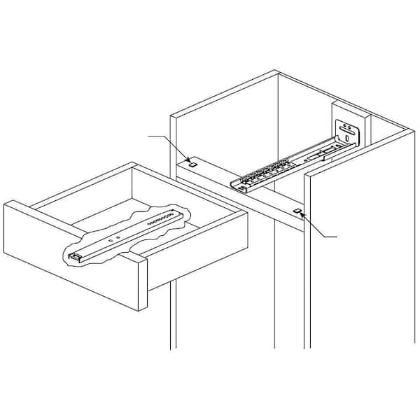 Accuride 20-7/8 in. (530 mm) 3/4 Extension Center Undermount Ball