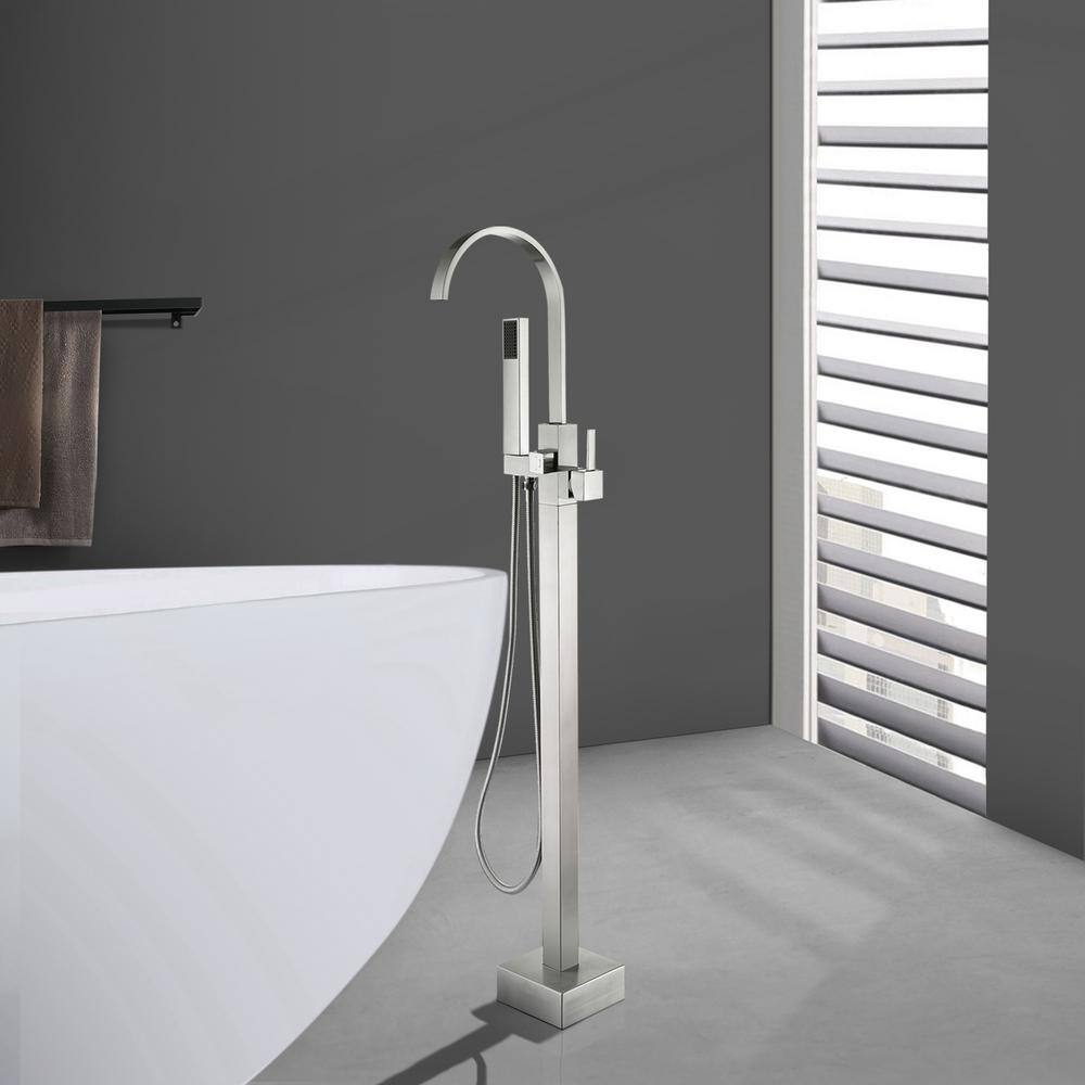 PENGFANG WORLDWIDE LLC P016BNTF Single Handle Floor Mounted Tub Faucet with Handshower