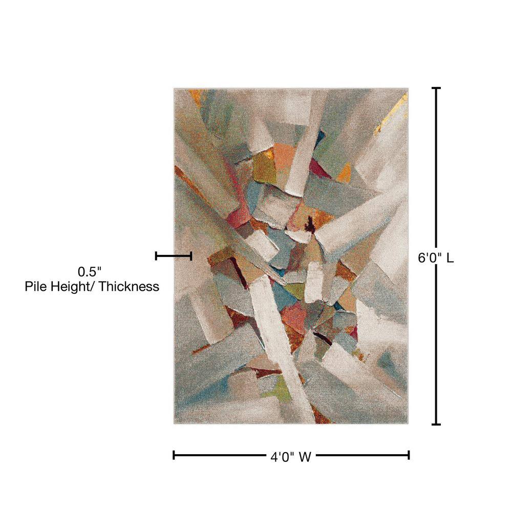 Safavieh Porcello Gray and Multicolor Abstract Area Rug