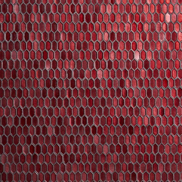 Ivy Hill Tile Glimmer Red 4 in. x 0.16 in. Polished Glass Wall Mosaic Tile Sample