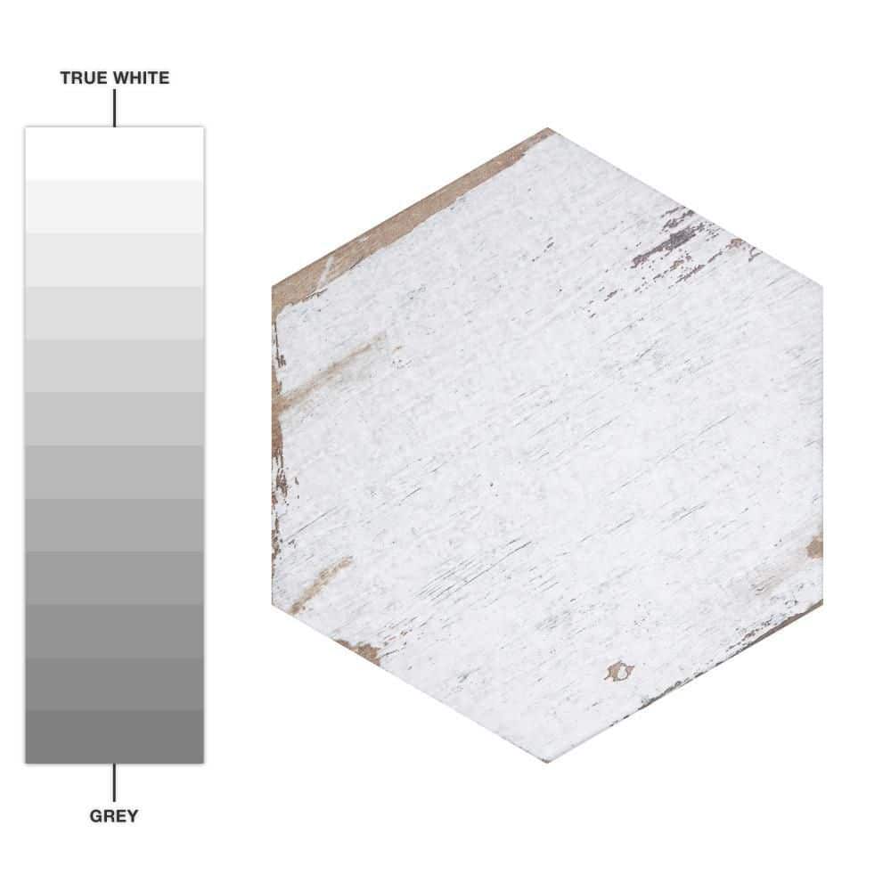 Retro Hex Blanc 7" x 8" Porcelain Hexagon Tile for Walls & Floors