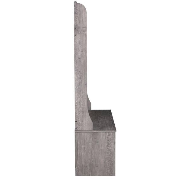Unbranded - Hawksbury Gray Oak Hall Trees with Cabinets