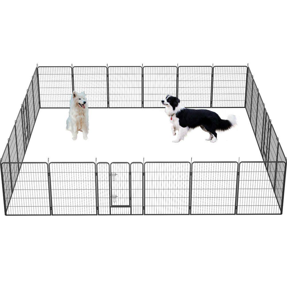 32 in. W x 40 in. H 24-Panels Metal Garden Fence Heavy Duty Foldable Dog Pens Outdoor Dog Fence Dog Playpen price history on PriceWatchPro