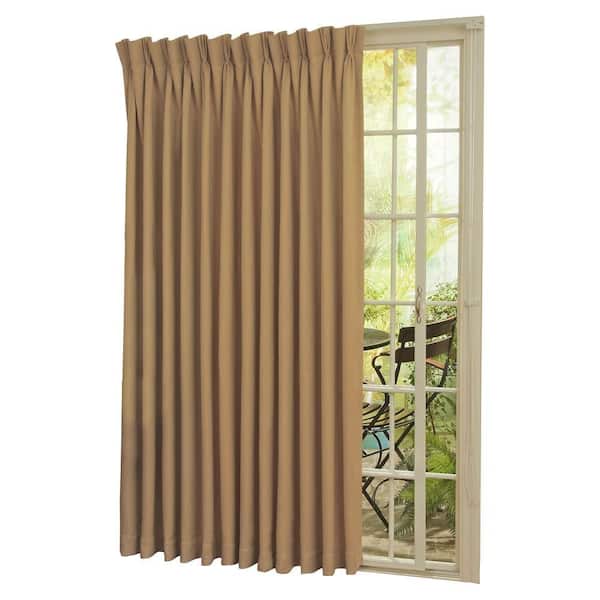 Eclipse Wheat Woven Thermal Blackout, Sliding Glass Door Curtains Home Depot