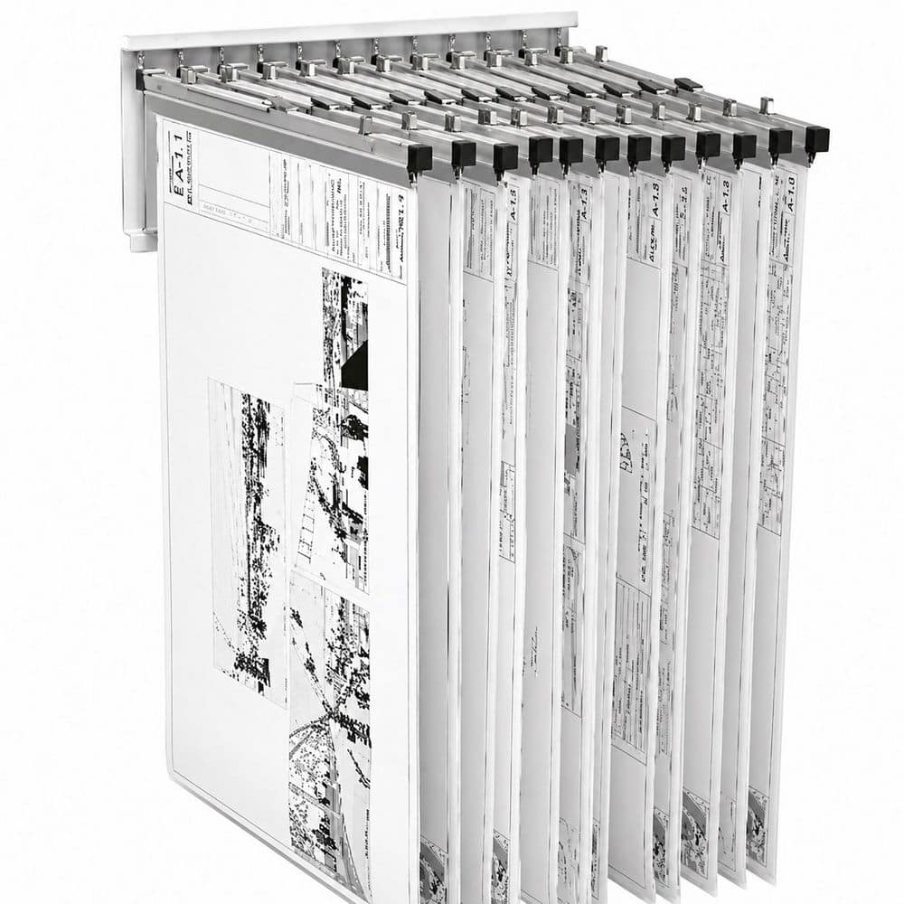 Steel Wall Mount Blueprint Pivot Storage Rack, White price history on PriceWatchPro