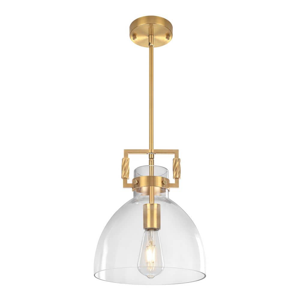 1-Light Gold Industrial Pendant with Clear Dome Glass Shade, Adjustable Rod for Kitchen Island price history on PriceWatchPro