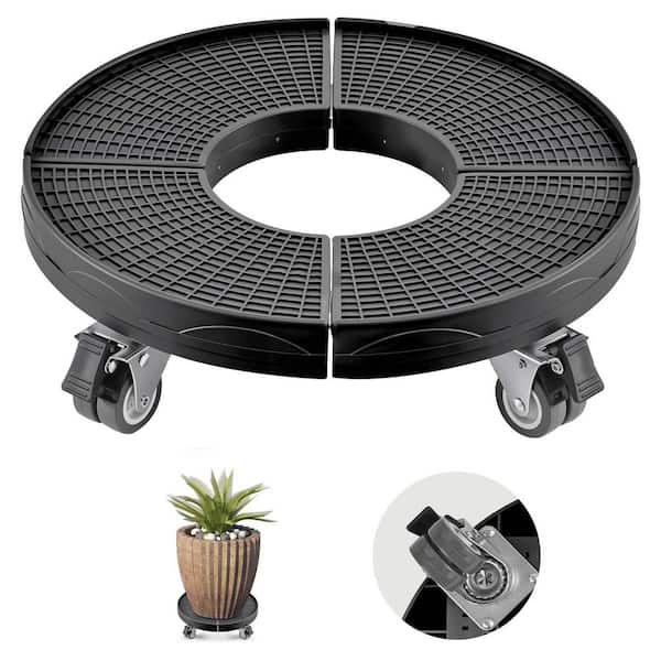 Trash Can Dolly with 4 Lockable Wheels, 440 lbs. Weight Capacity, Round Trash Can Roller Base, 15-22.8 in. Adjustable