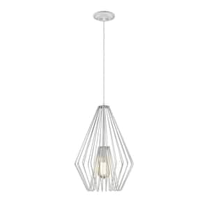 1-Light Gloss White Standard Mini-Pendant