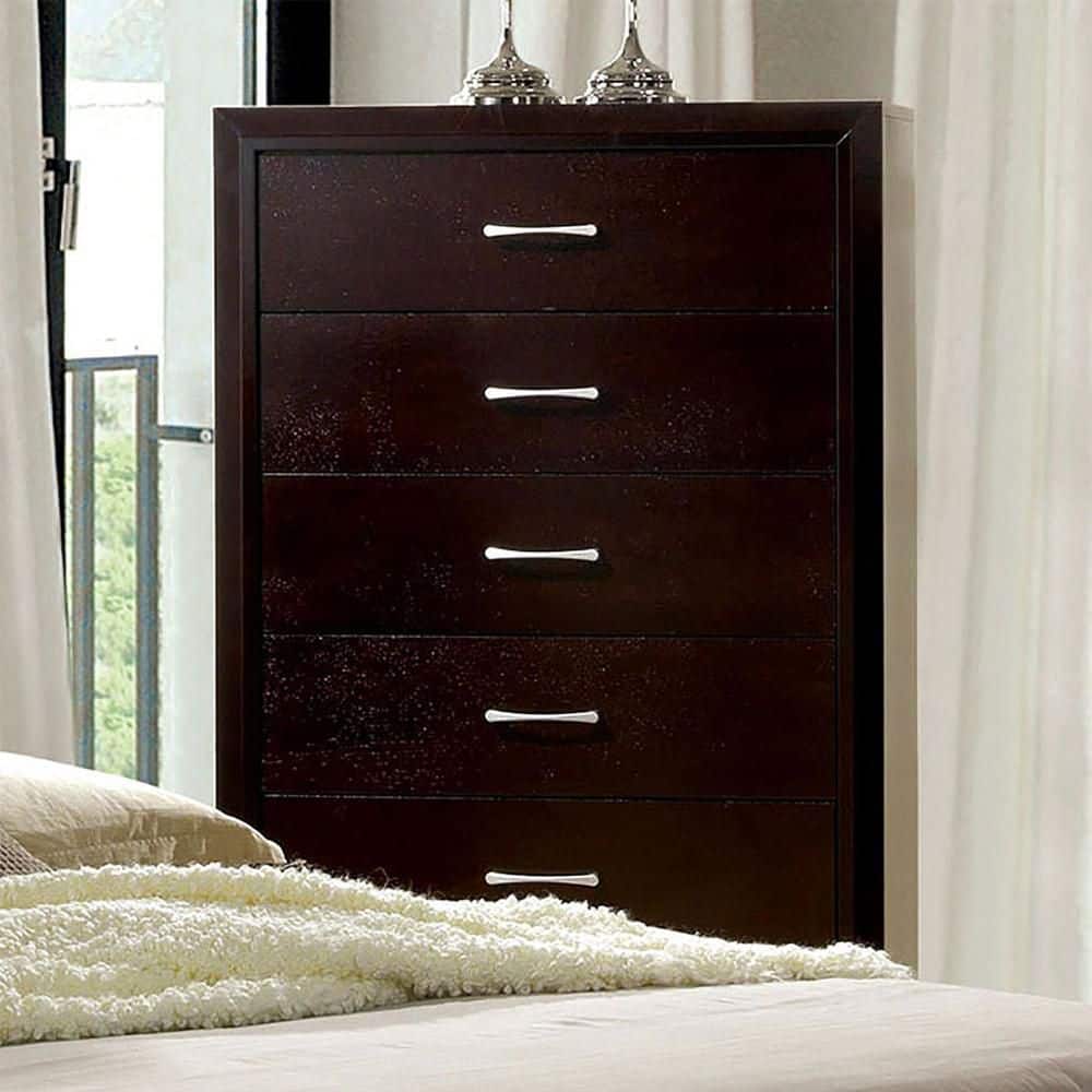 William's Home Furnishing Janine 5-Drawer Espresso Transitional