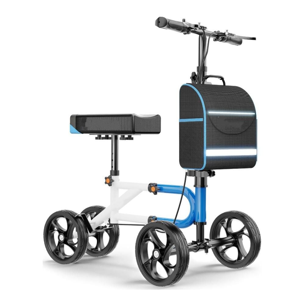 Blue Lightweight Knee Scooter for Adults Foot Injuries, 4-Wheel Foldable Leg Knee Scooter, Adjustable Height Rollator price history on PriceWatchPro