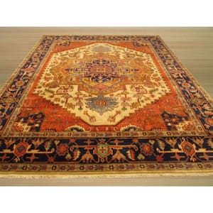 Ivory 2 ft. 6 in. x 8 ft. Hand-Knotted Wool Traditional Serapi Area Rug