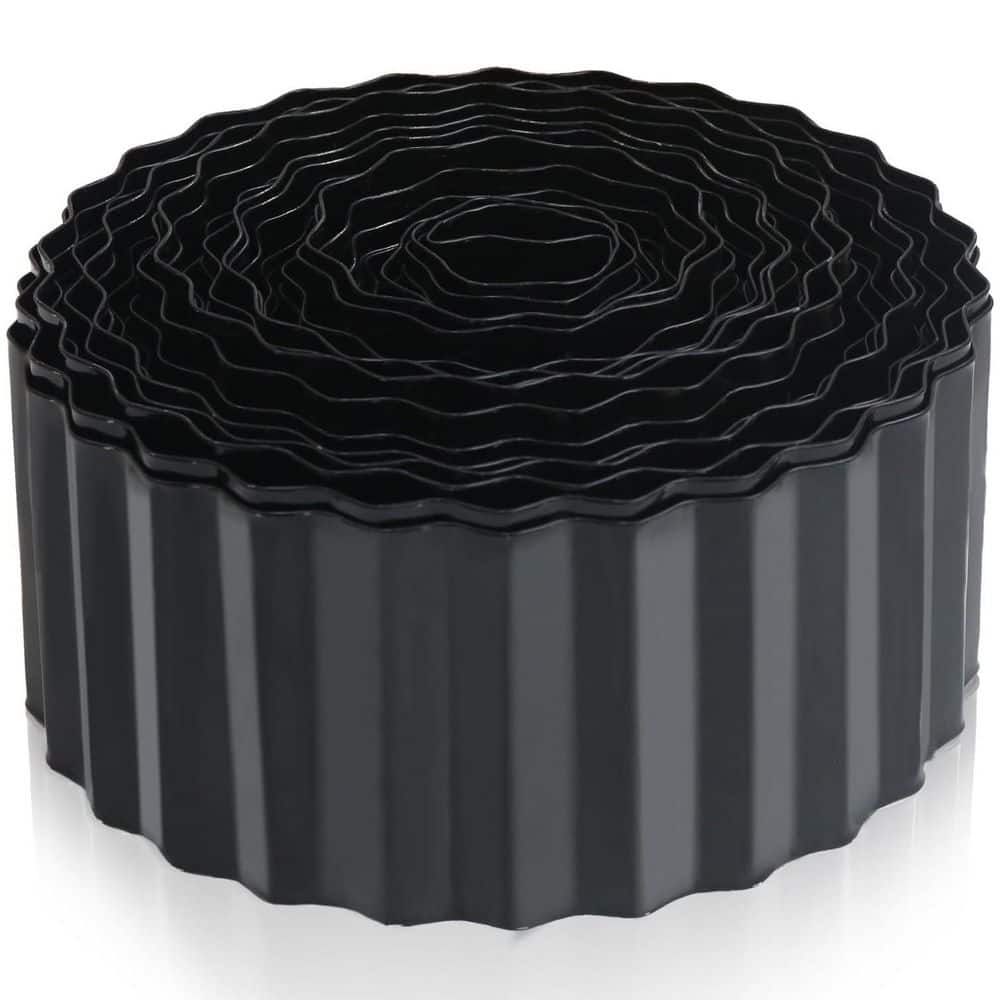 4 in. x 50 ft. Flexible Corrugated Metal Garden Edging Black Galvanized Edging for DIY Flower Beds and Lawn price history on PriceWatchPro